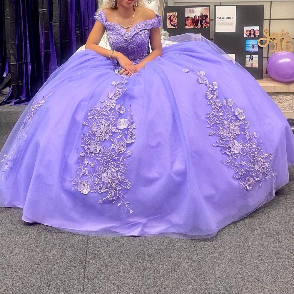 Embellished Purple Sweetheart Prom Gown